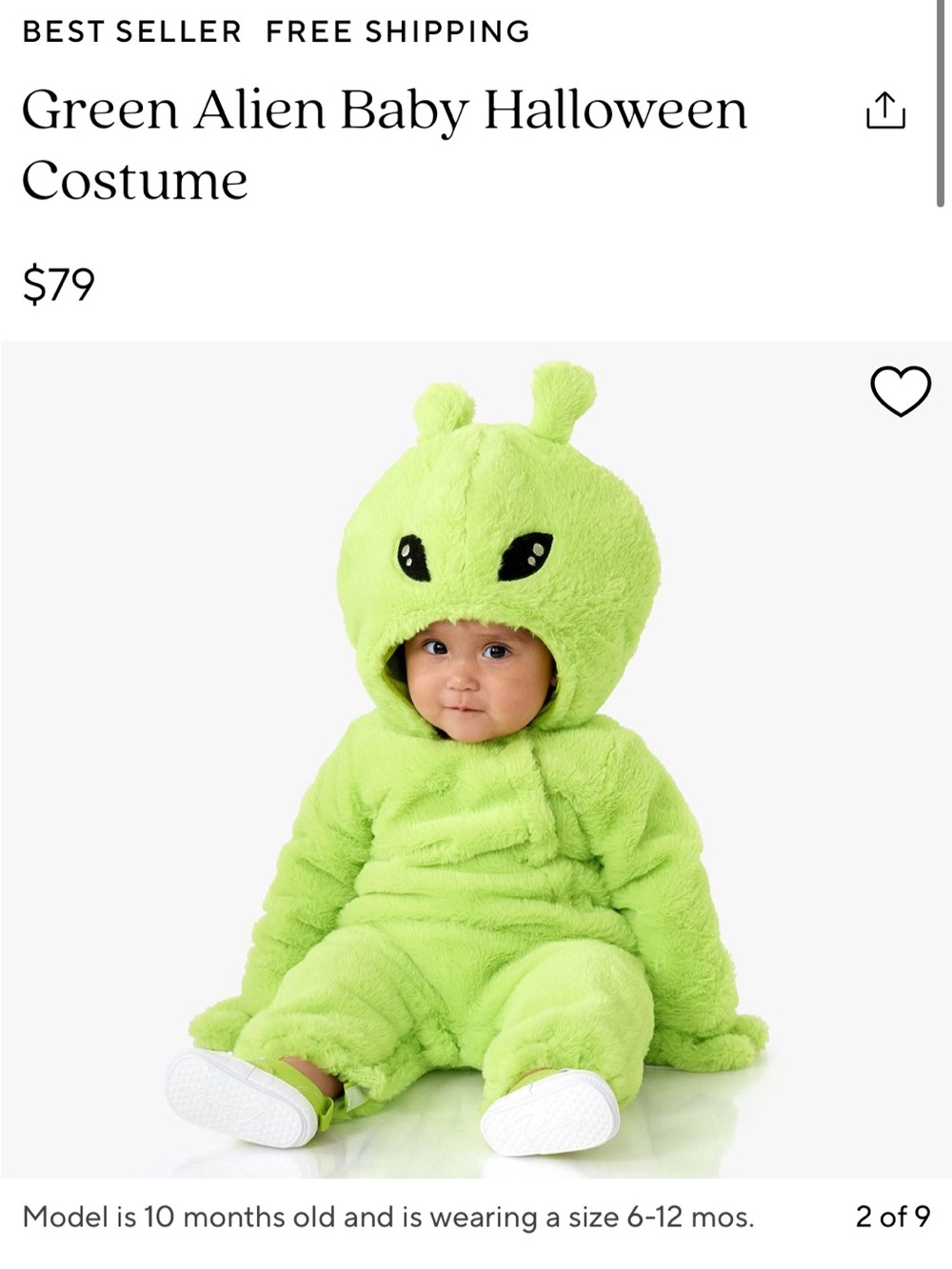 Pottery Barn Kids Lime Green Alien Plush Baby One-Piece